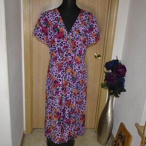 Torrid Betsey Johnson Limited Edition Leopard Floral Fit & Flare Midi Dress